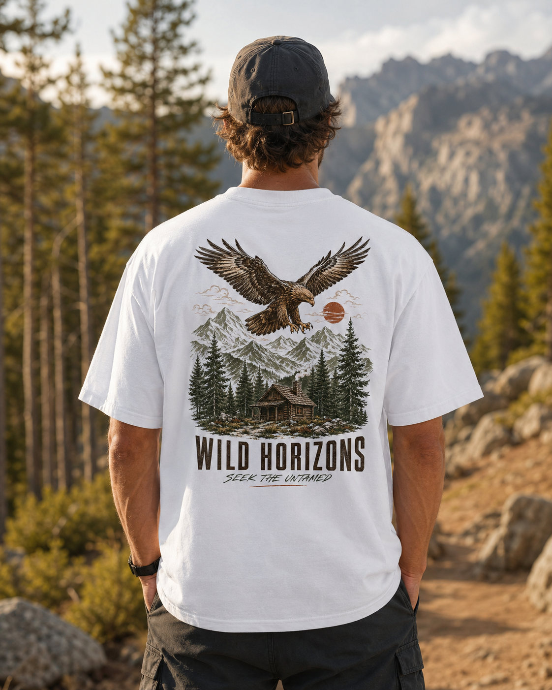 Wild Horizons Eagle Graphic T-Shirt – Vintage Back Print
