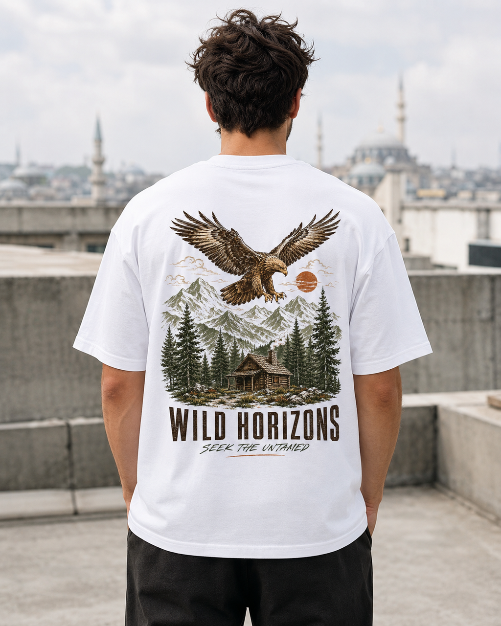 Wild Horizons Eagle Graphic T-Shirt – Vintage Back Print