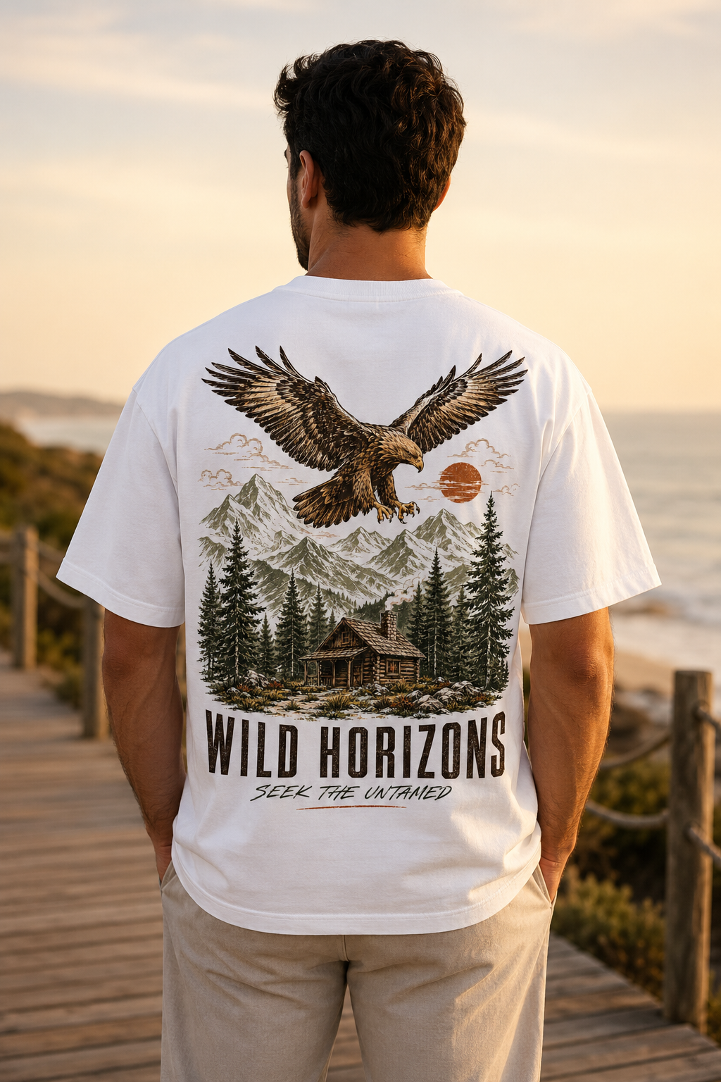 Wild Horizons Eagle Graphic T-Shirt – Vintage Back Print
