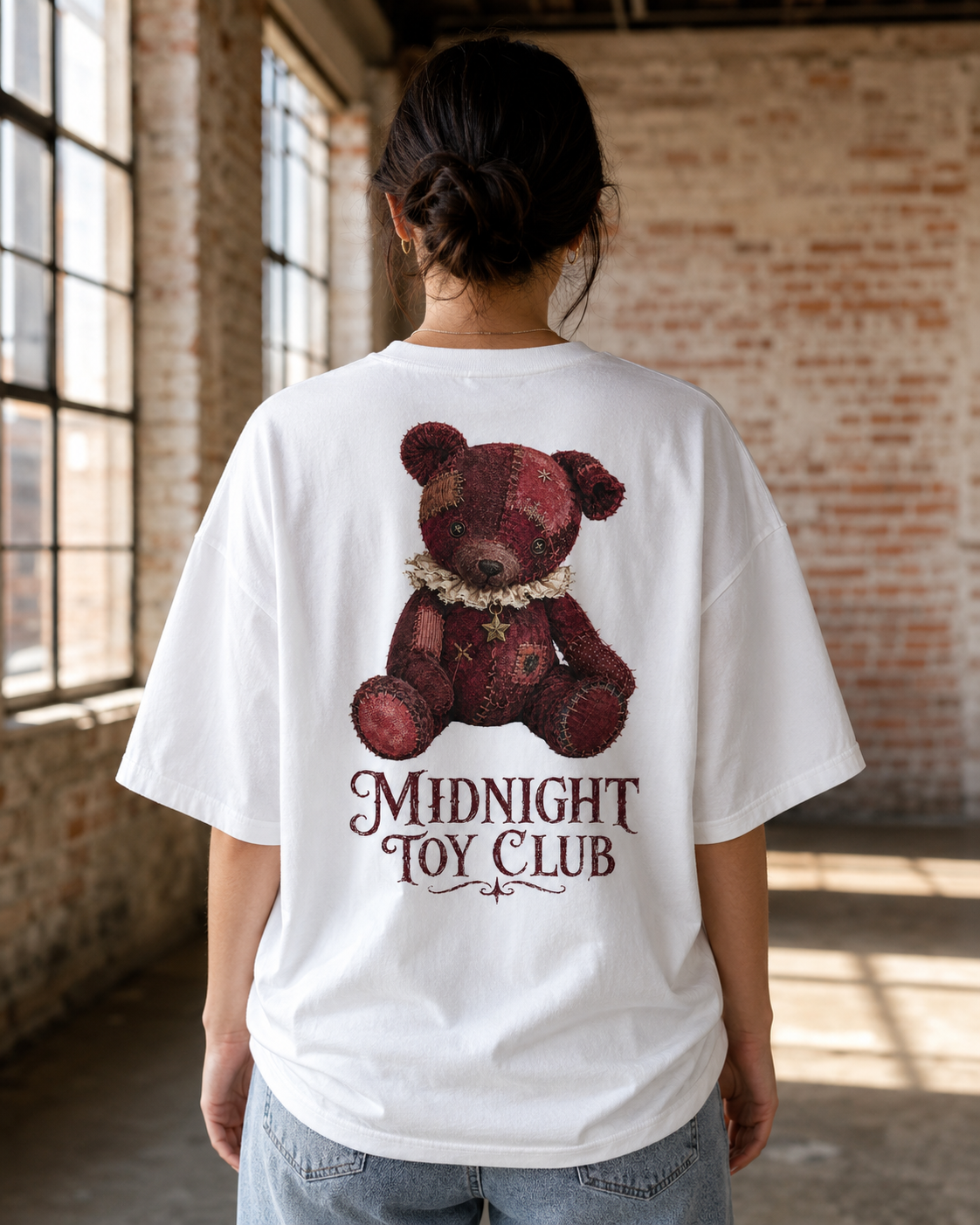 Midnight Toy Club Teddy Bear T-Shirt – Vintage Gothic Back Print Tee