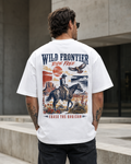 Wild Frontier Cowboy Graphic T-Shirt – Vintage Western Oversized Tee