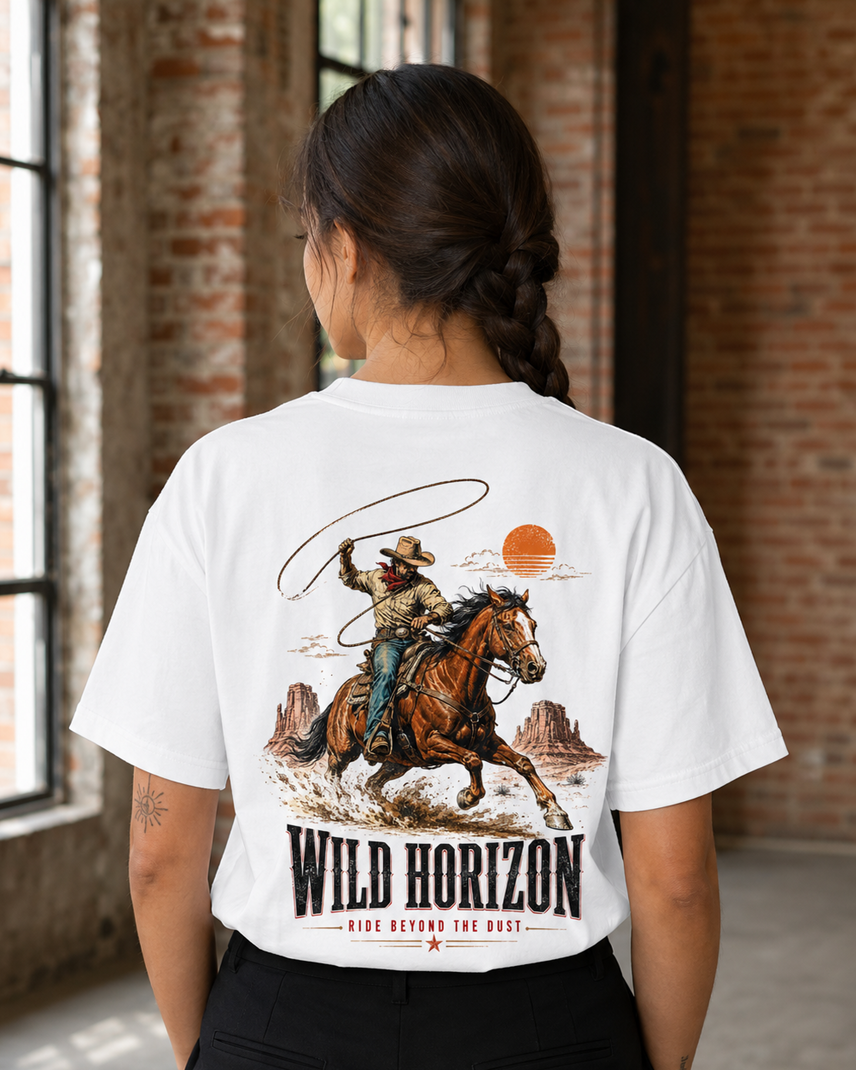 Vintage Western Cowboy graphic t-shirt - detail view