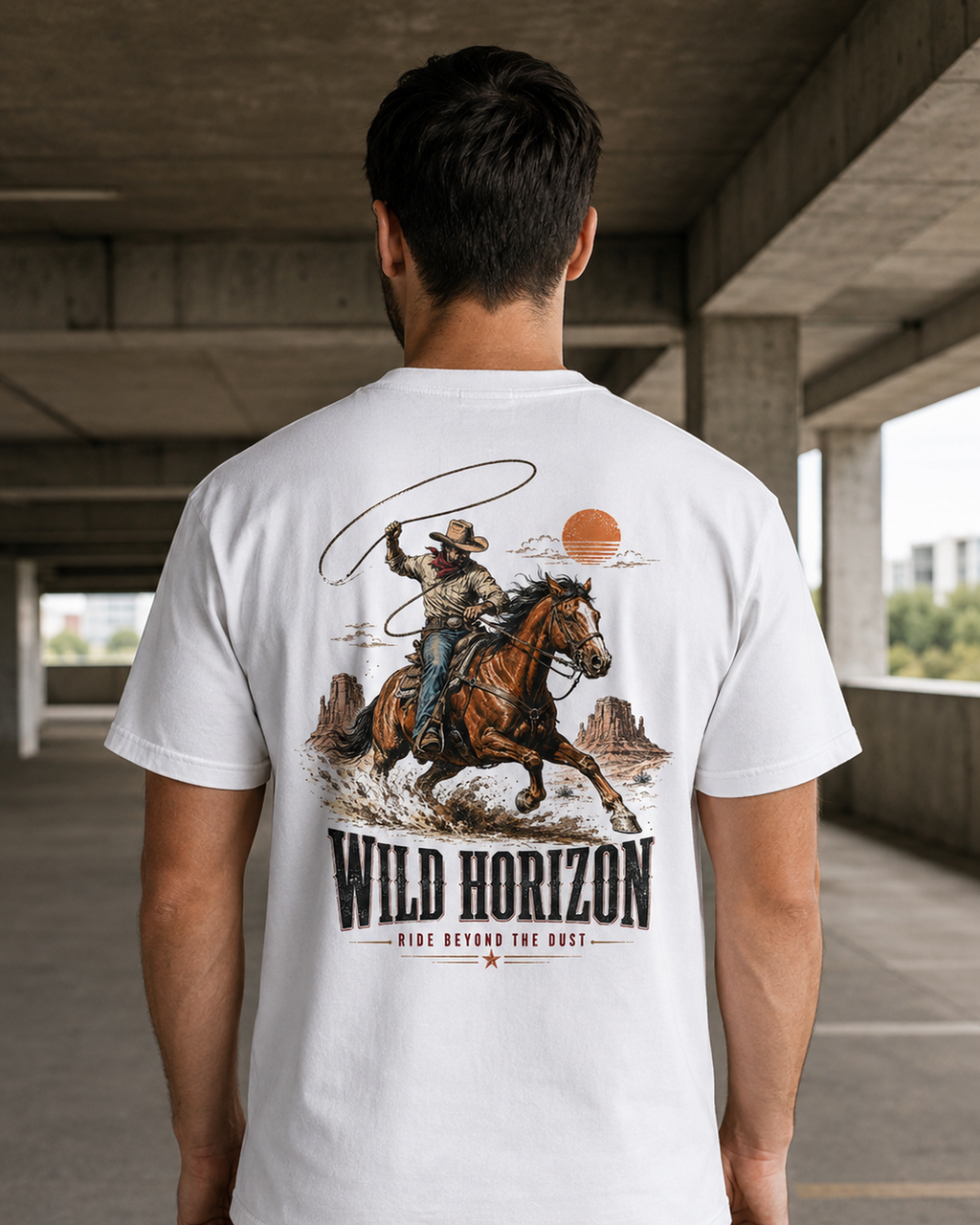 Vintage Western Cowboy graphic t-shirt - detail view
