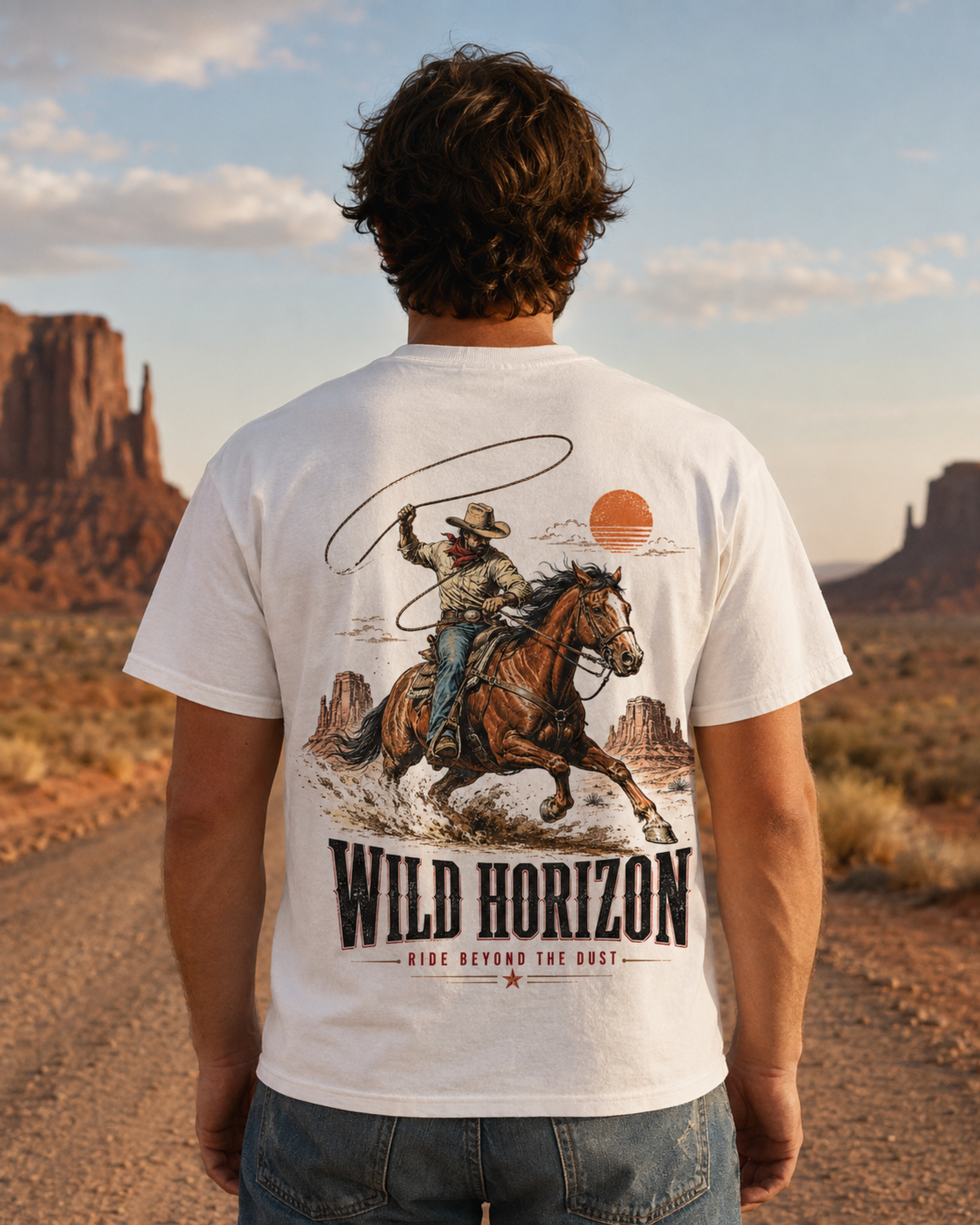 Vintage Western Cowboy graphic t-shirt - detail view