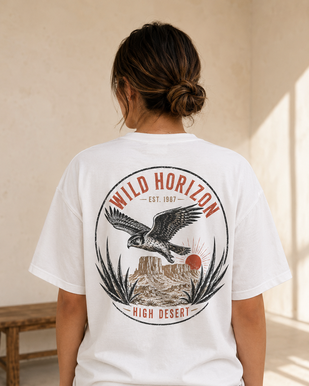 Vintage Eagle desert graphic t-shirt - fabric detail