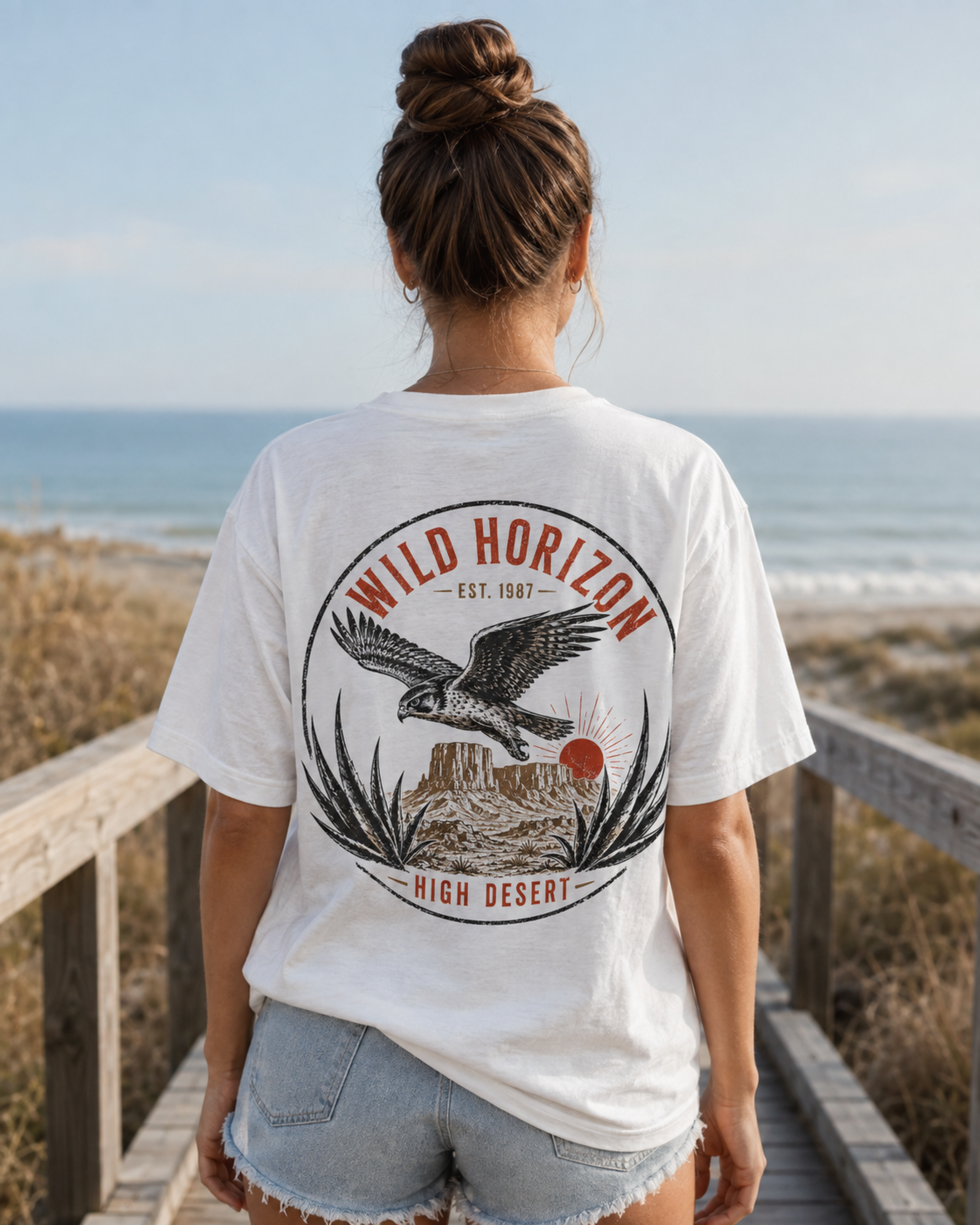 Vintage Eagle desert graphic t-shirt - detail view