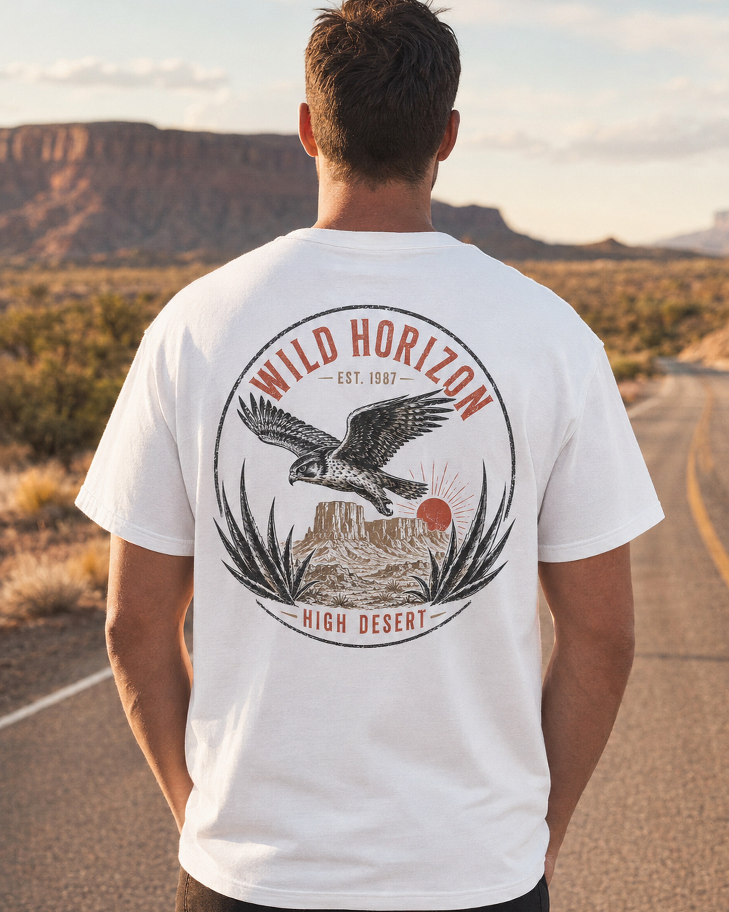 Vintage Eagle desert graphic t-shirt - detail view