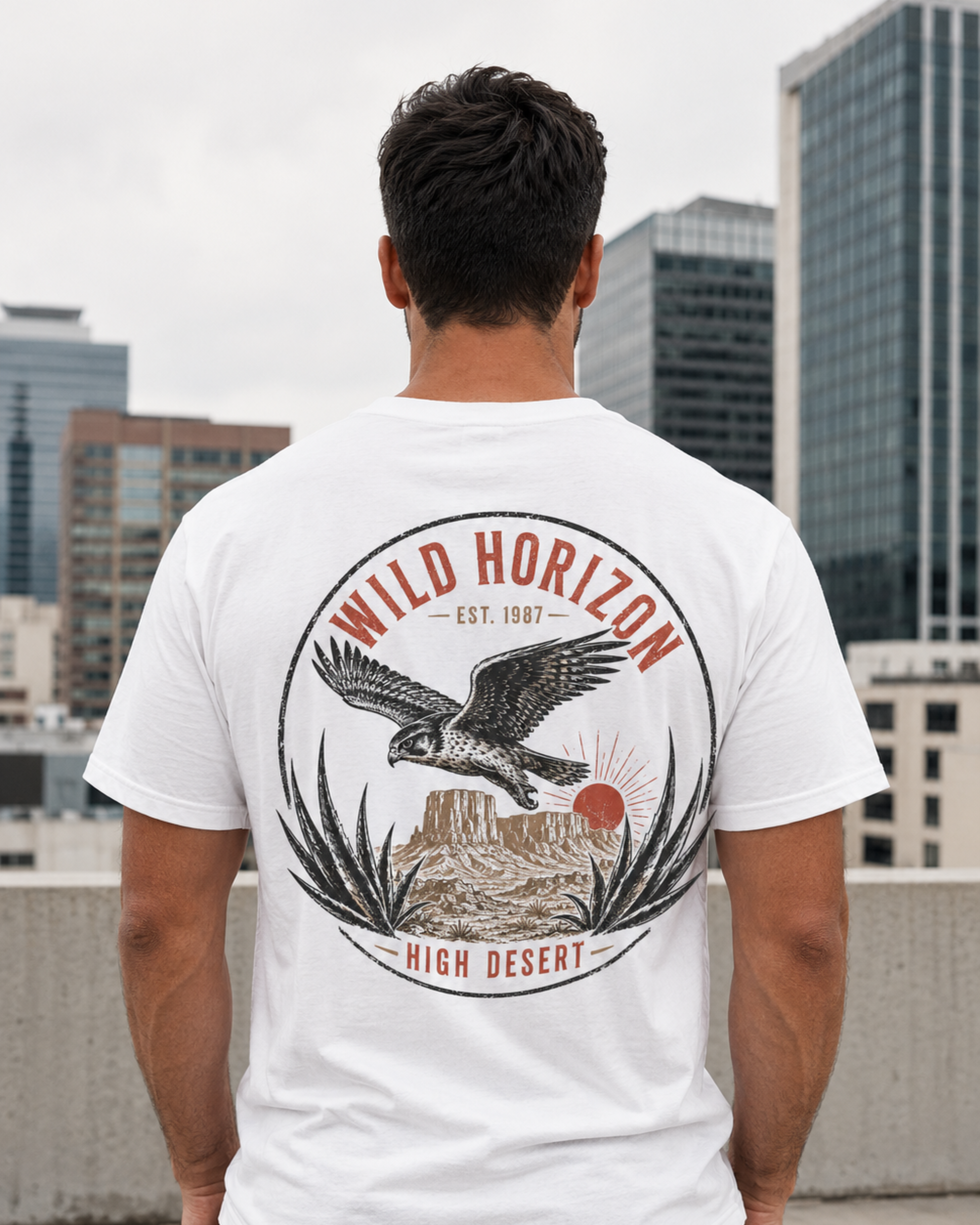 Vintage Eagle desert graphic t-shirt - detail view