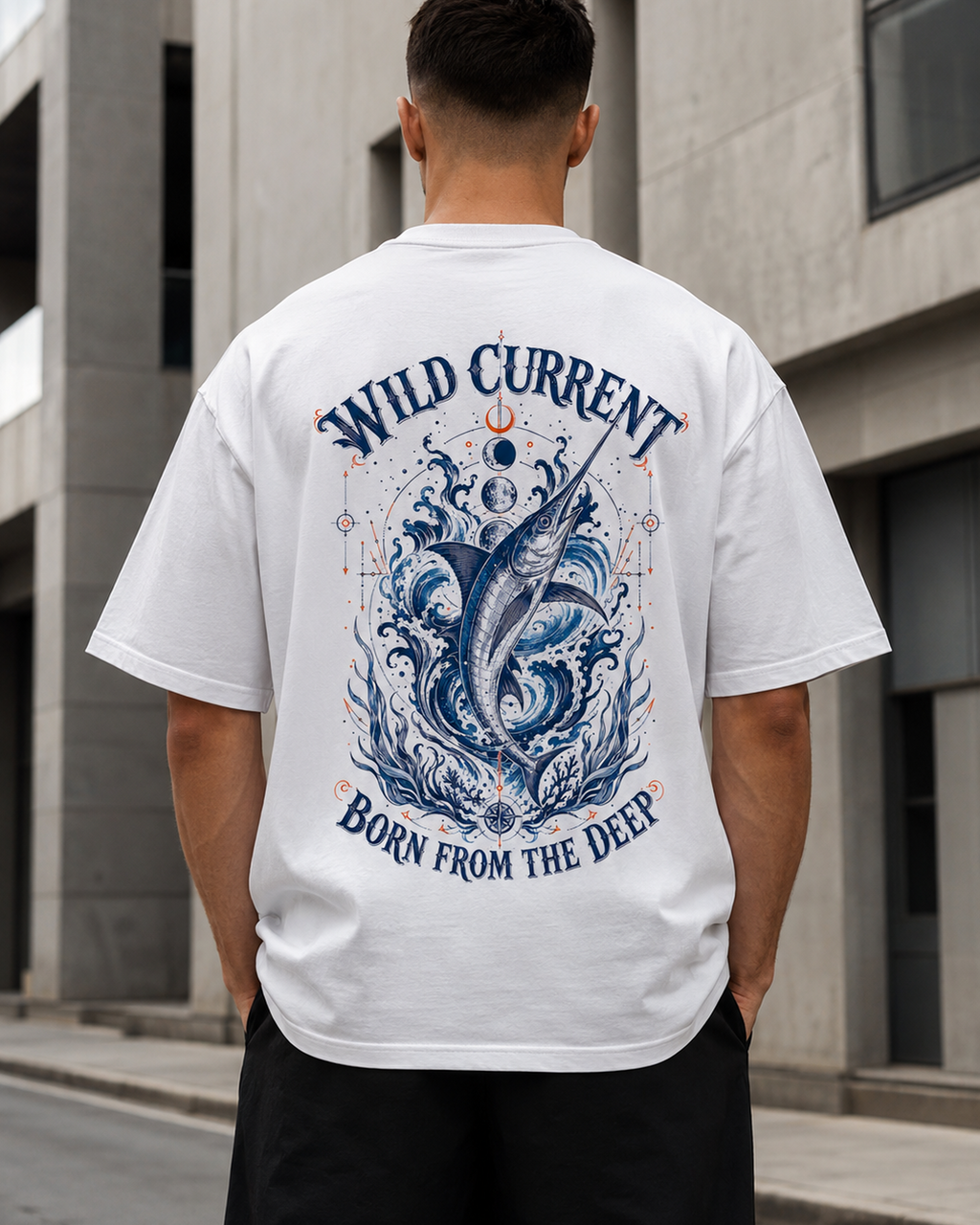 Wild Current marlin fishing graphic t-shirt - detail view