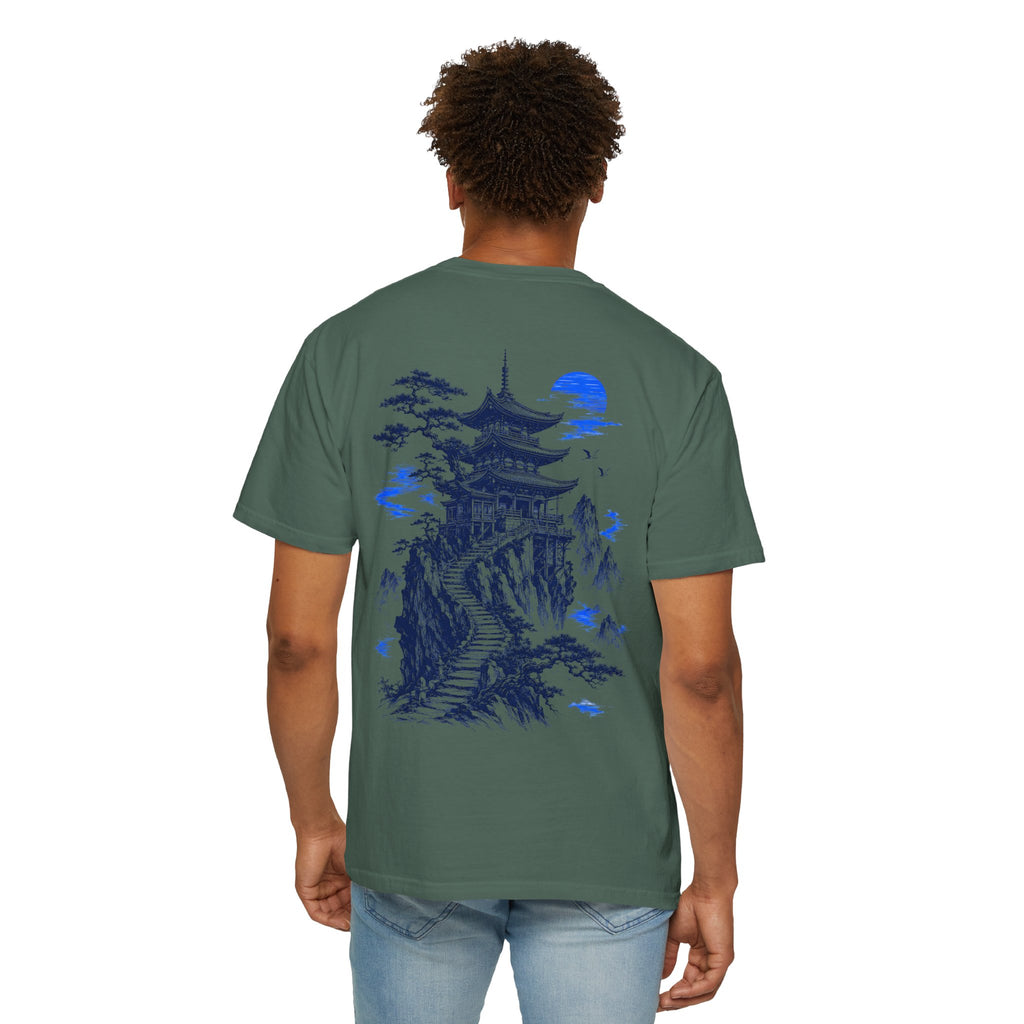 Japanese Pagoda Graphic T-Shirt – Blue Mountain Back Print