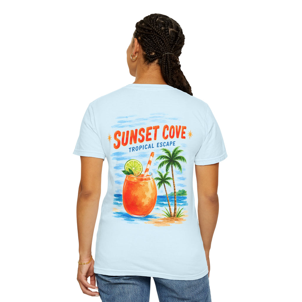 Sunset Cove tropical cocktail graphic t-shirt - product photo 21