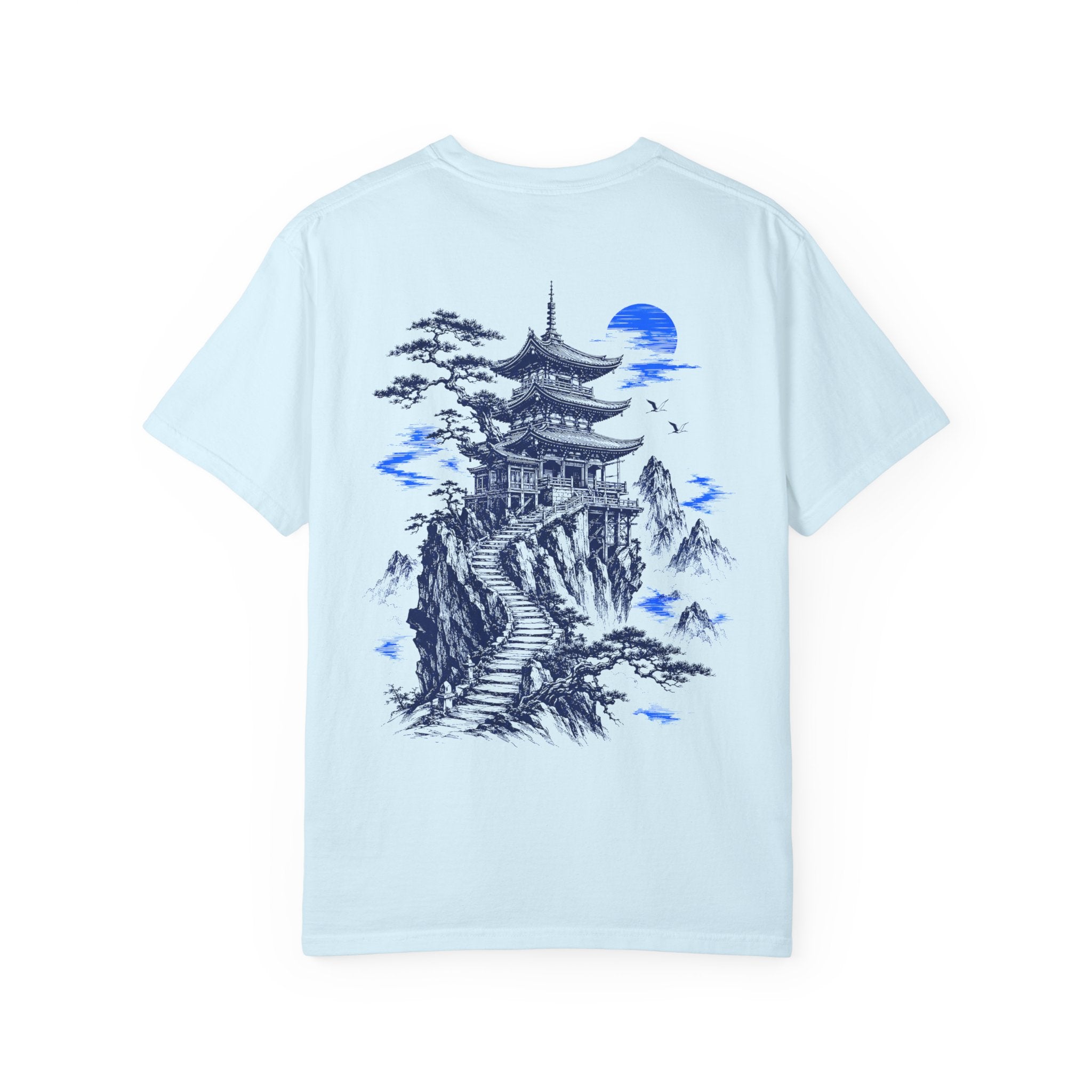 Japanese Pagoda Graphic T-Shirt – Blue Mountain Back Print