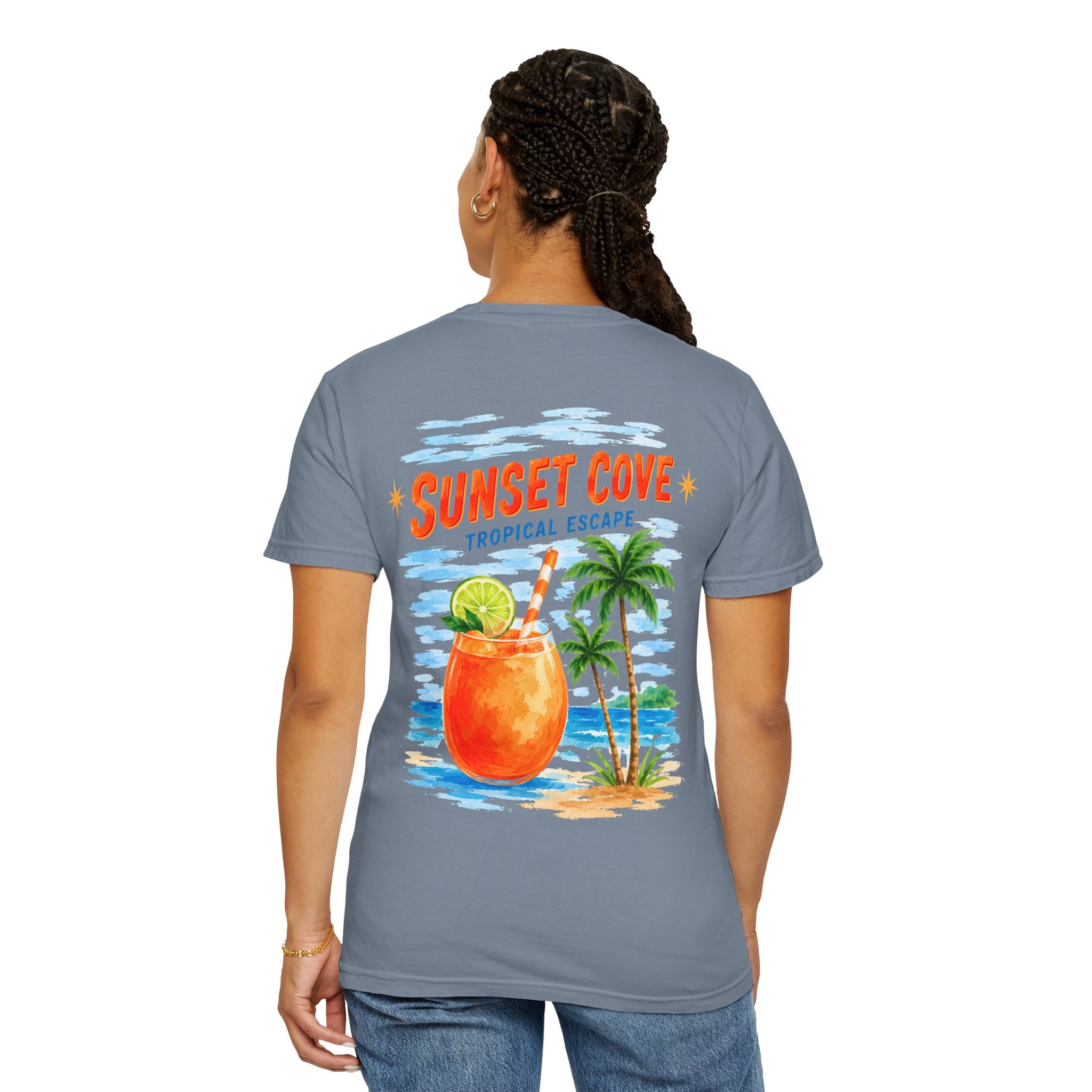 Sunset Cove tropical cocktail graphic t-shirt - product photo 22
