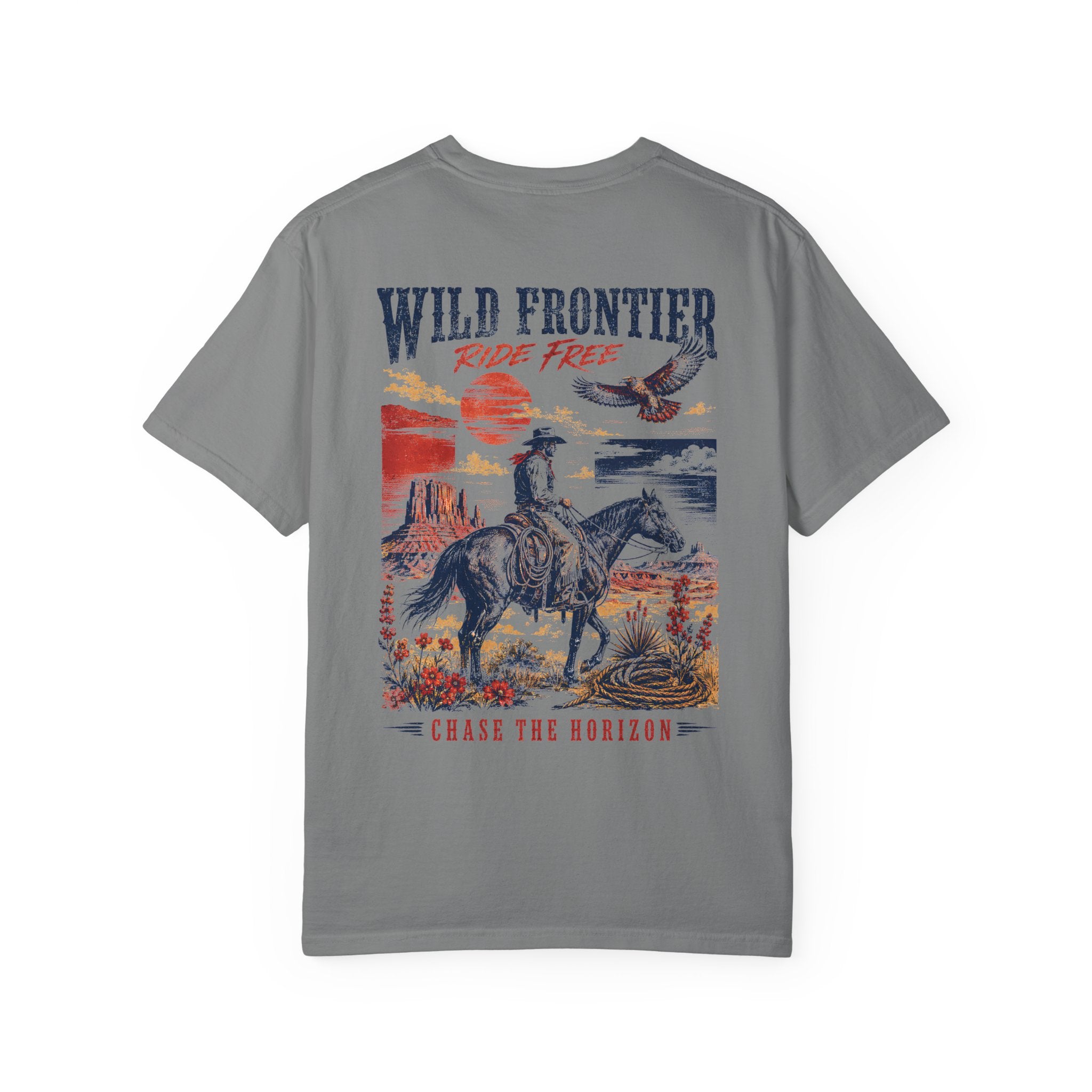 Wild Frontier Cowboy Graphic T-Shirt – Vintage Western Oversized Tee