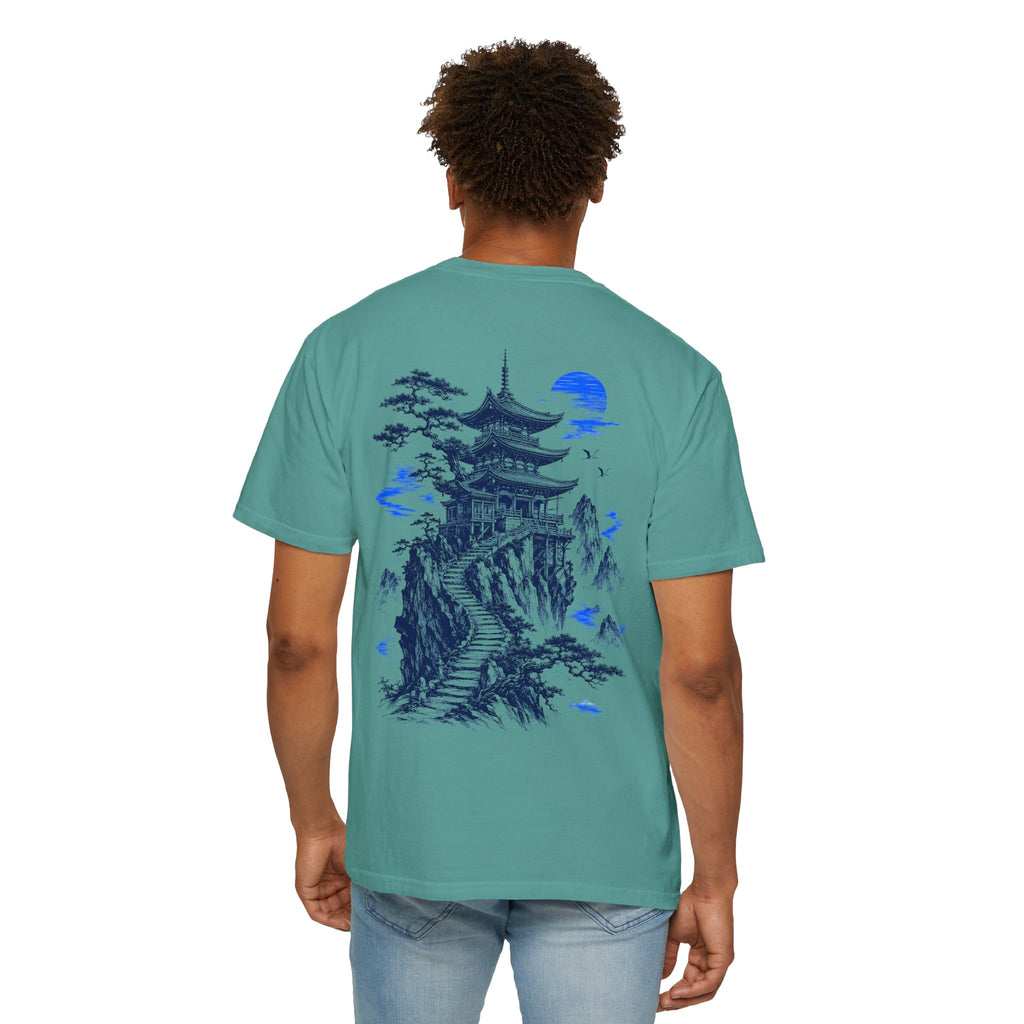 Japanese Pagoda Graphic T-Shirt – Blue Mountain Back Print