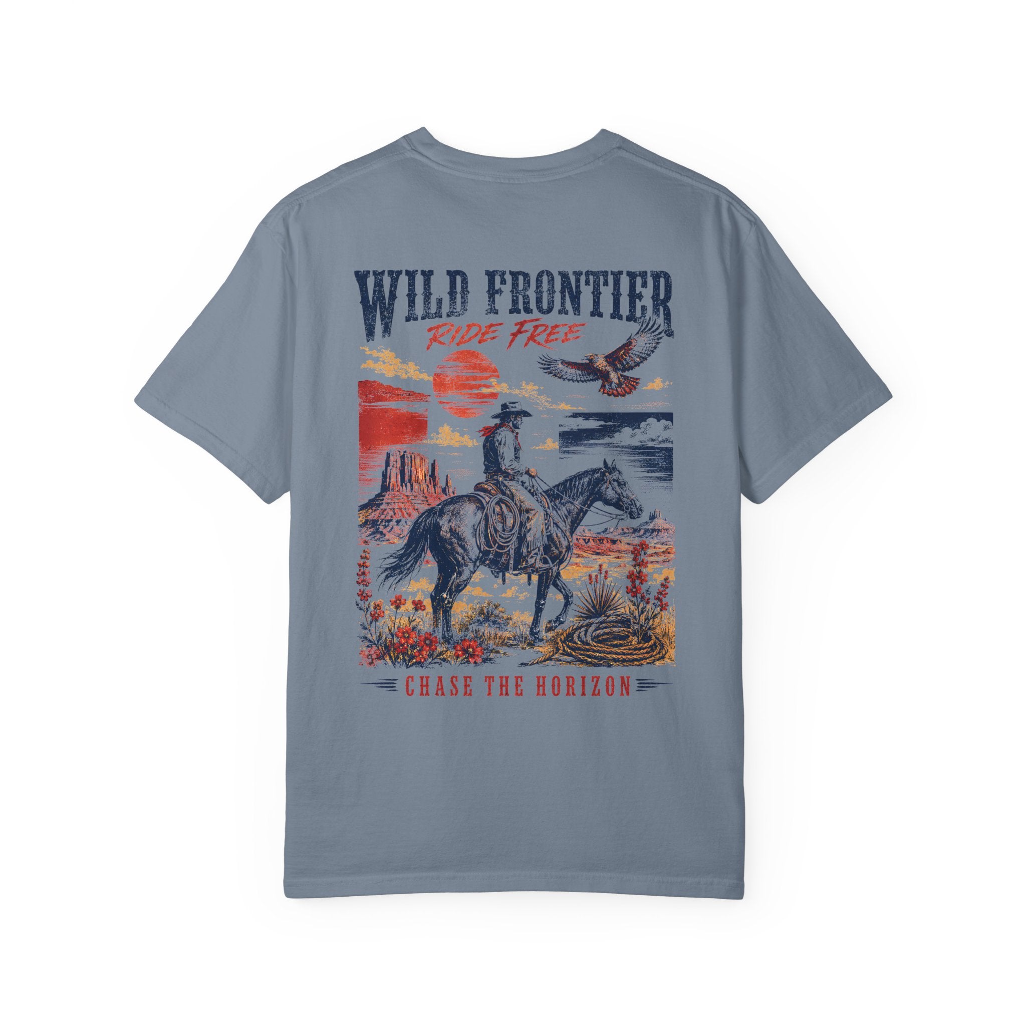 Wild Frontier Cowboy Graphic T-Shirt – Vintage Western Oversized Tee
