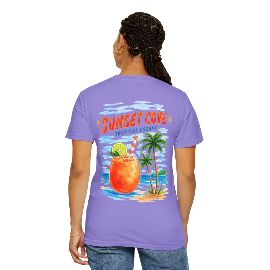 Sunset Cove tropical cocktail graphic t-shirt - product photo 24