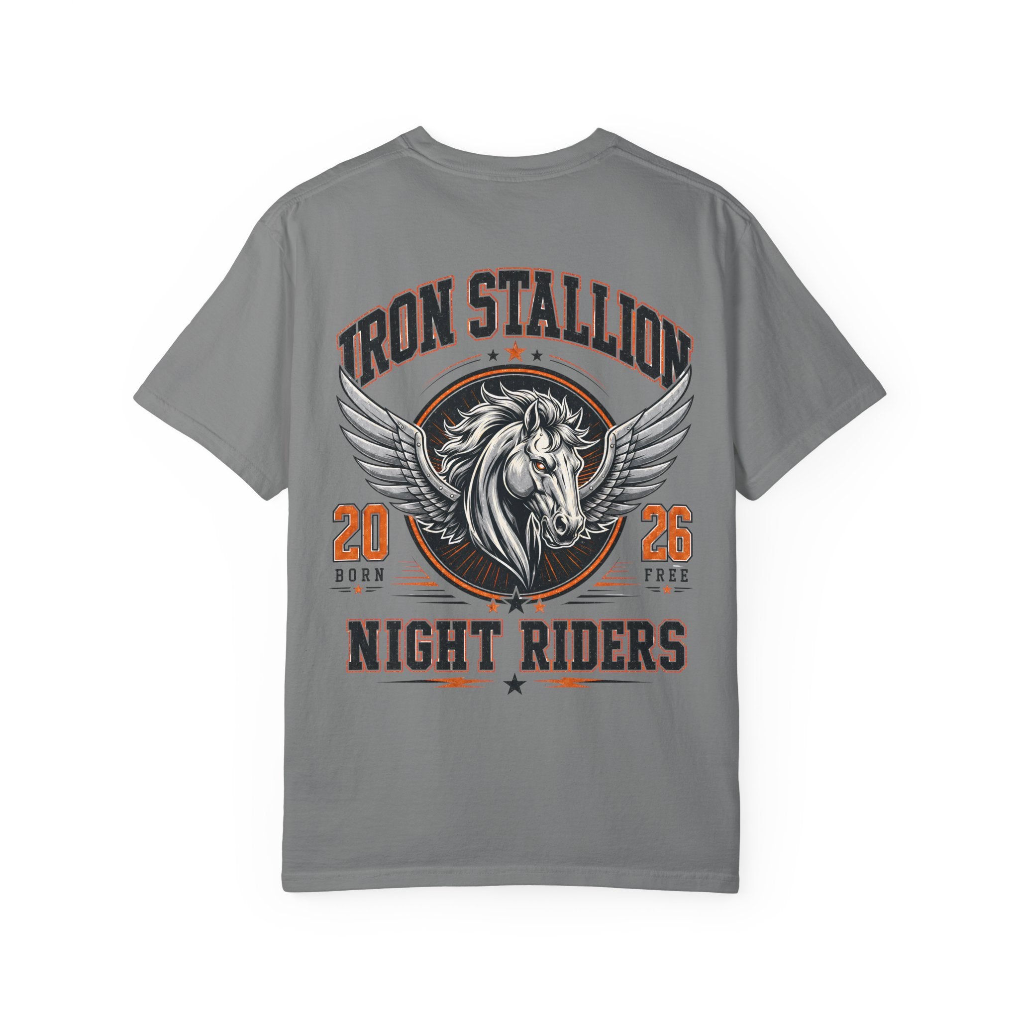 Iron Stallion winged horse graphic t-shirt - color option