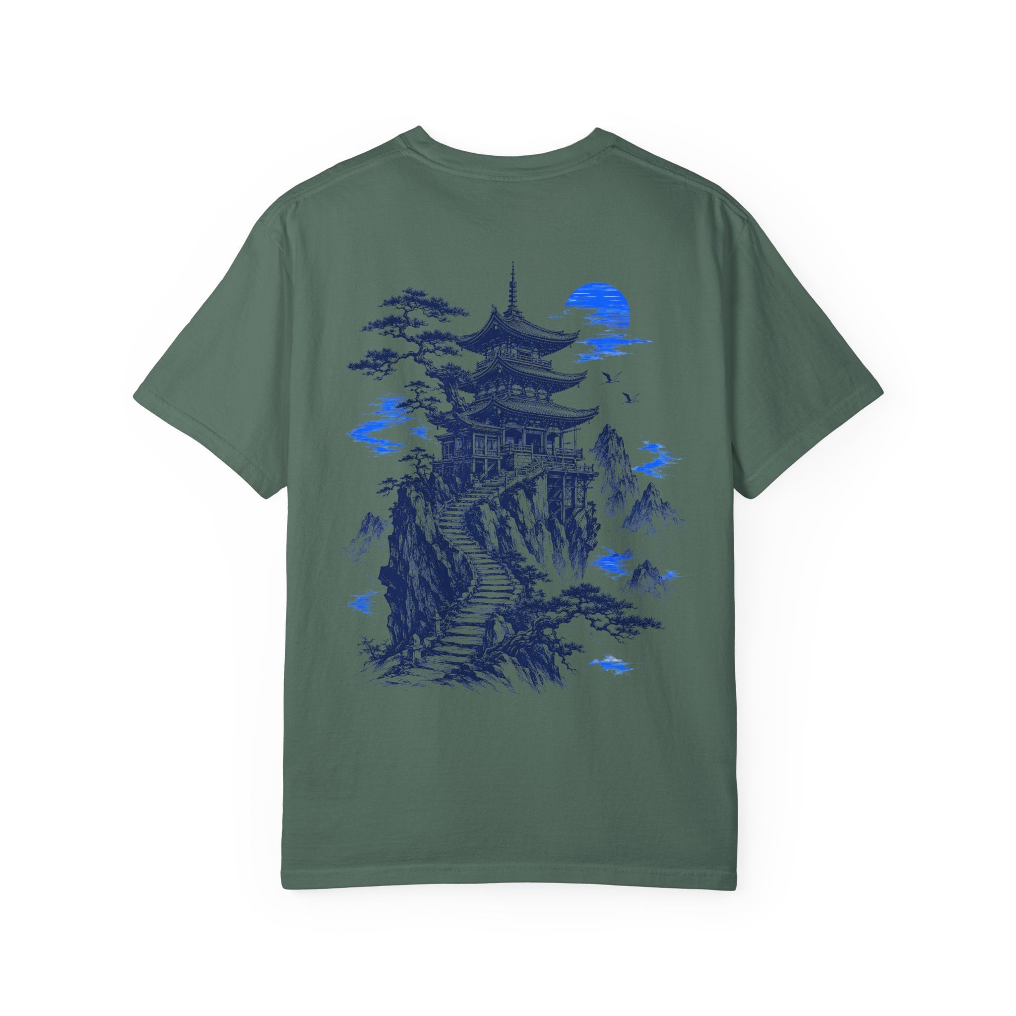 Japanese Pagoda Graphic T-Shirt – Blue Mountain Back Print