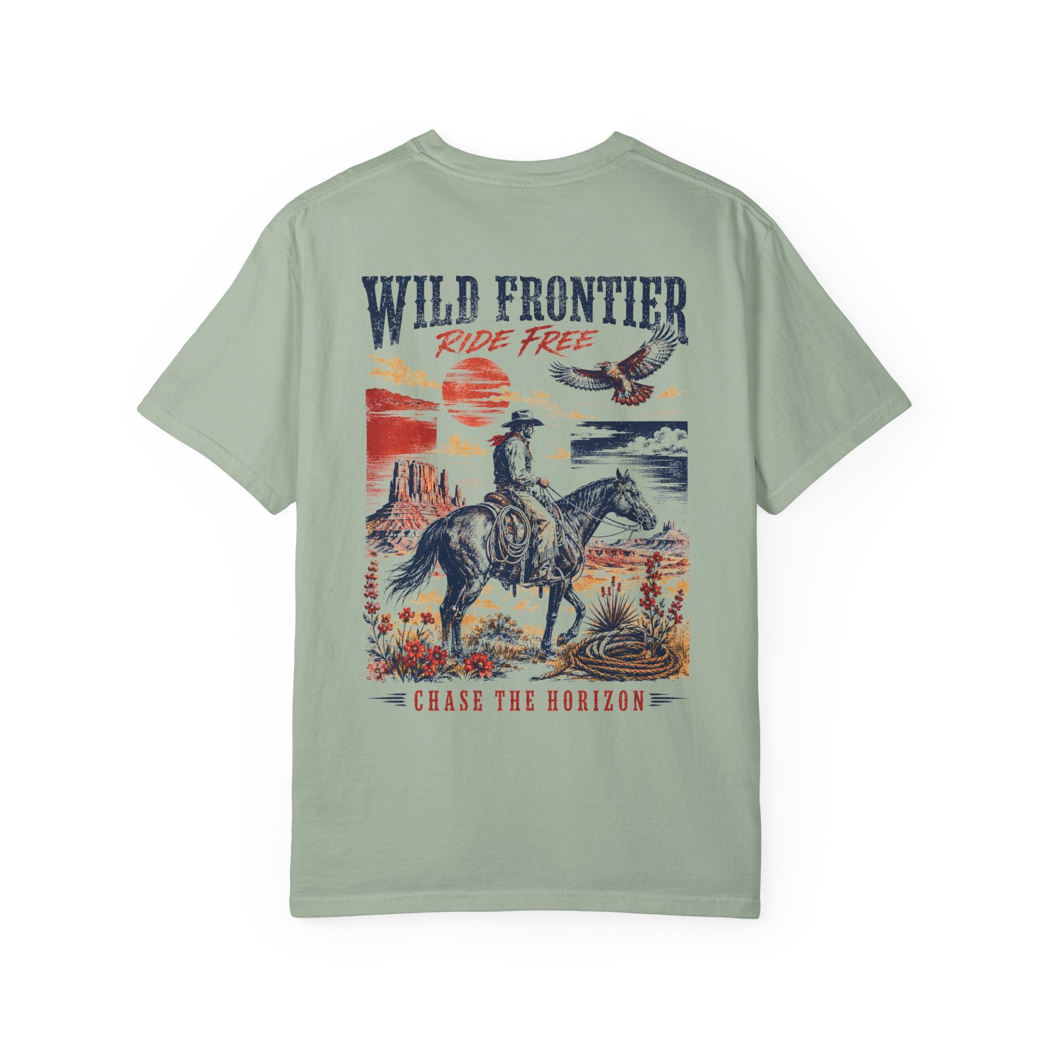 Wild Frontier Cowboy Graphic T-Shirt – Vintage Western Oversized Tee