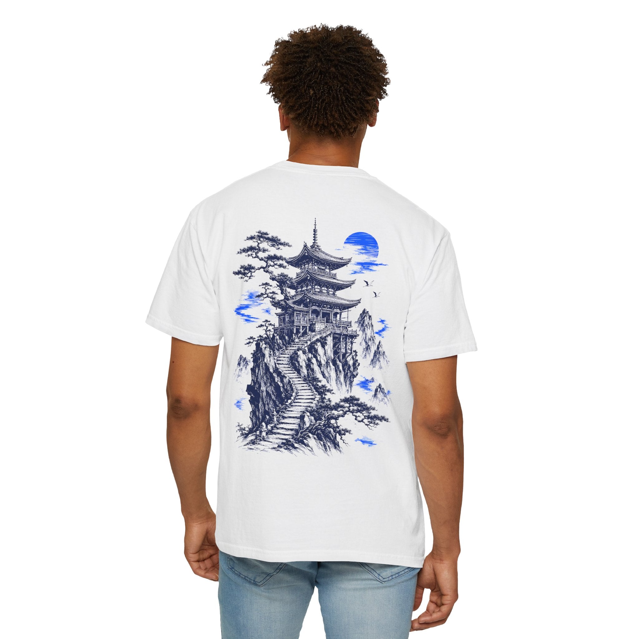 Japanese Pagoda Graphic T-Shirt – Blue Mountain Back Print